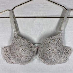 Victoria's Secret Lined Demi Bra Racerback Lace Adjustable Straps 38B